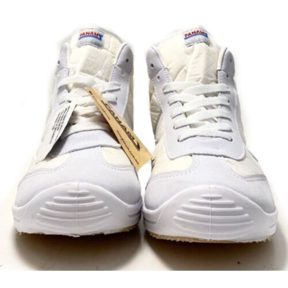 Panam White Nylon High Top Lace Up Casual Sneakers Size Mens 8,  Womens 9.5 - Picture 6 of 11